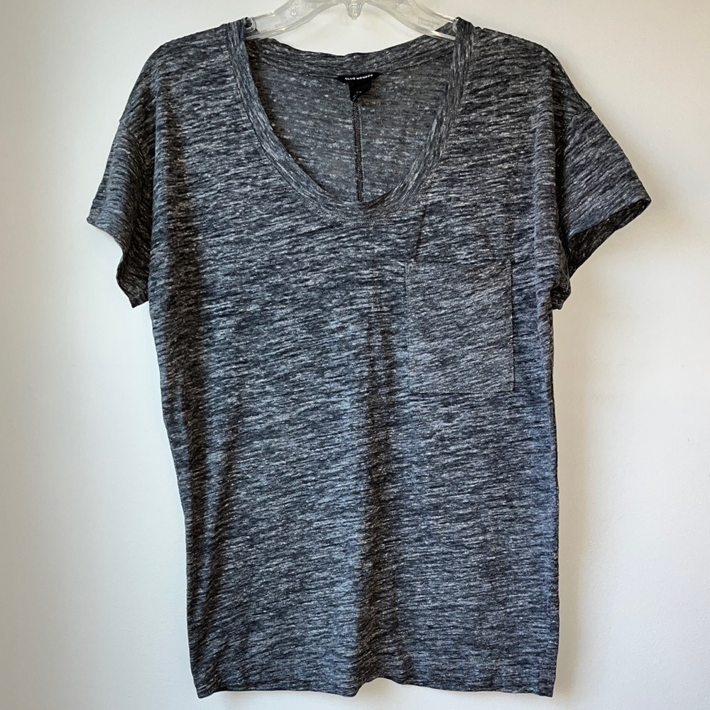 Club Monaco Grey Marled Drop Shoulder T-Shirt